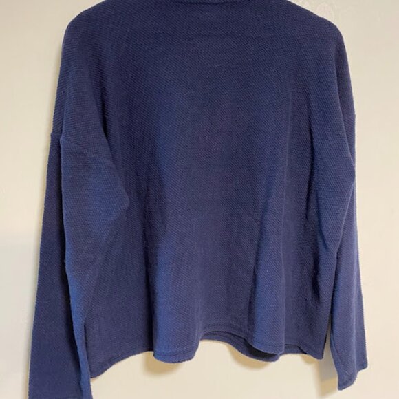 Aerie Navy Blue Waffle Knit Cowl Neck Women's Cropped Sweater Size XS - Picture 6 of 6